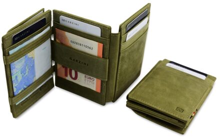 Magic Wallet Magistrale met Muntvak RFID Leder Groen
