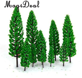 Magideal 10 Stuks 1/50 Schaal Groene Trein Set Landschap Landschap Plastic Model Boom Voor House Party Festival Xmas Tuin Decor layout