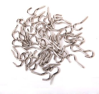 Magideal 50Pcs Ijzer Cup Haak Plafond Haken Schroef Hanger Voor Opknoping Lichten Gordijnen Haken Indoor En Outdoor Gebruik-zilver