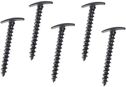 Magideal 5Pcs Draaglijk Outdoor Ultralight Camping Tent Stakes Pinnen Pins Plastic Nylon Schroef Spiraal Nagels Luifel Reis Kit Zwart