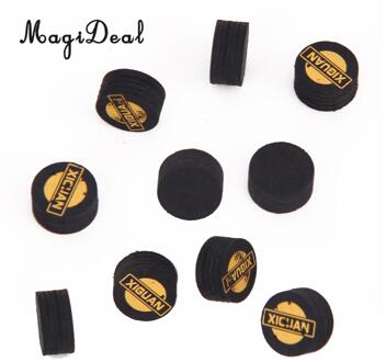 Magideal Brand 10Pcs 14 Mm Zwart 5 Gelaagde Lederen Snooker Biljart Pool Cue Tip Vervanging Vriend Snooker levert