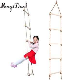 Magideal Kinderen Speelhuisje Boom Huis Houten 5 Rungs Touw Klimmen Ladder Speelgoed Voor Indoor Outdoor Sport Veilig Speelgoed Kinderen Spelen game