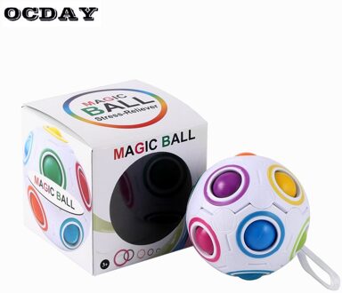Magische bal Regenboog Bolvormige Magische Kubus bal Anti Stress Regenboog Puzzels Ballen Kids Educatief Speelgoed Voor Kinderen
