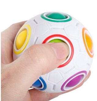 Magische puzzel bal - regenboog - 7 cm - anti stress bal - speelgoed - denkspel