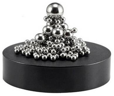 magneet houder + balletjes zilver - 160 balletjes - diverse afmetingen