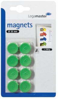 Magneet Legamaster 20mm 250gr groen 8stuks