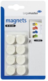 Magneet Legamaster 20mm 250gr wit 8stuks