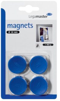 Magneet Legamaster 30mm 850gr blauw 4stuks