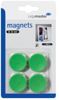 Magneet Legamaster 30mm 850gr groen 4stuks