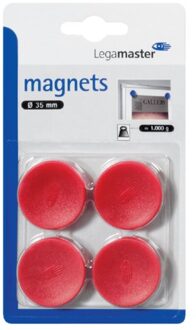 Magneet Legamaster 30mm 850gr rood 4stuks