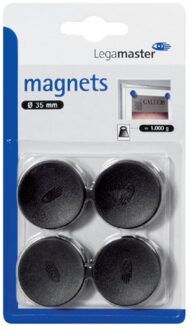 Magneet Legamaster 35mm 1000gr zwart 4stuks