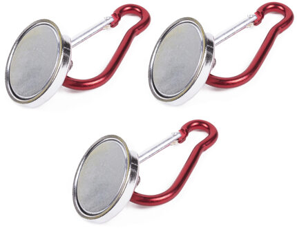 Magneet met karabijnhaak - 3x stuks - karabiner - tot 15 kg - musketon