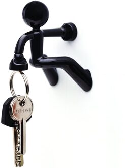 Magneet Persoon Sleutelhanger Magneet Kleine Haak Magnetische Sleutel Opbergdoos Voor Koelkast Home Office (Zwart)
