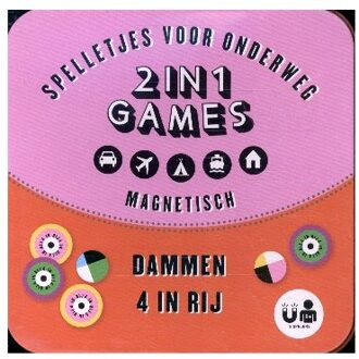 Magneet Spelletjes Voor Onderweg 2 In 1 - Dammen En 4 Op Een Rij - ImageBooks Factory