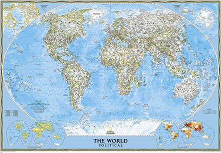 Magneetbord 84M Wereldkaart, politiek, 176 x 122 cm | National Geographic