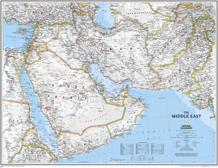 Magneetbord Middle East - Midden Oosten | National Geographic - 76 x 58 cm