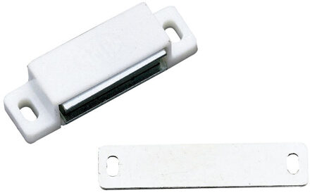 magneetsnapper/deurmagneet - 2 stuks - wit - 5.6 x 1.5 x 1.4 cm - 5 kg - Magneet snappers