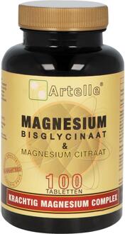 Magnesium Bisglycinaat & Magnesium Citraat - 100 tabletten - Mineralen - Voedingssupplement