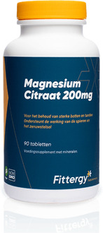 Magnesiumcitraat 200 mg - 90 tabletten - Mineralen - vegan - voedingssupplement