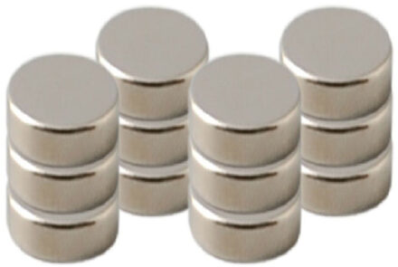 Magneten - 24x st - zilver - D8 mm - rond - koelkast/whiteboard magneetjes