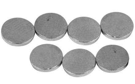 Magneten rond - grijs - 20x stuks - 6 x 1 mm - Hobby artikelen - Magneten