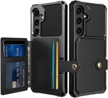 Magnetic Card Hoesje geschikt voor Samsung Galaxy A35 - Zwart