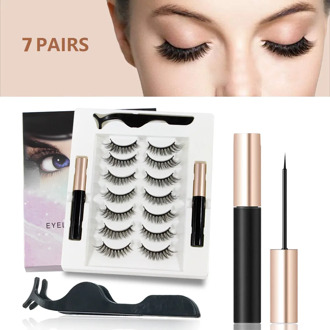 Magnetic Eyelashs Set Natural long 3D Faux magnet Eyelashes Easy to wear Soft Mink Lashes False Eyelashes for eyelash extension