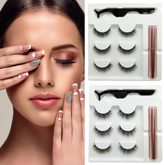 Magnetic False Eyelashes Set No Glue Full Eyes 5 Magnet Reusable Fake Eye Lashes Natural Soft Extension Eyelash Kit