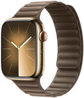Magnetic Link-bandje FineWoven voor de Apple Watch Series 1 t/m 11 / SE / Ultra (44/45/46/49 mm) - Maat M/L - Taupe Beige - 49 mm