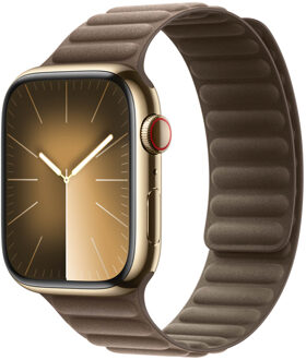Magnetic Link-bandje FineWoven voor de Apple Watch Series 1 t/m 11 / SE / Ultra (44/45/46/49 mm) - Maat S/M - Taupe Beige - 49 mm