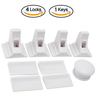 Magnetisch kinderslot Kinderbescherming Babyveiligheidsslot Ladekast Kastdeurslot Limiter Kinderveiligheidssloten wit