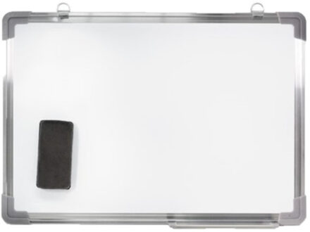 Magnetisch whiteboard met pennengoot en wisser 50 x 35 cm