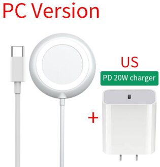 Magnetische 15W Draadloze Oplader Voor Iphone 12/12 Mini/12 Pro/12 Pro Max Snelle Draadloze Opladen Telefoon oplader Voor Samsung S9 Xiaomi PC Version-US