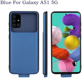 Magnetische Acculader Gevallen Voor Galaxy A71 5G Backup Power Bank Batterij Opladen Cover Voor Samsung Galaxy A51 5G Batterij Case blauw For A51 5G