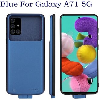 Magnetische Acculader Gevallen Voor Galaxy A71 5G Backup Power Bank Batterij Opladen Cover Voor Samsung Galaxy A51 5G Batterij Case blauw For A71 5G