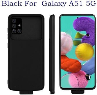 Magnetische Acculader Gevallen Voor Galaxy A71 5G Backup Power Bank Batterij Opladen Cover Voor Samsung Galaxy A51 5G Batterij Case zwart For A51 5G