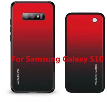 Magnetische Acculader Gevallen Voor Samsung Galaxy S10 Batterij Case 5000Mah Draadloze Opladen Externe Batterij Powerbank Cover Rood