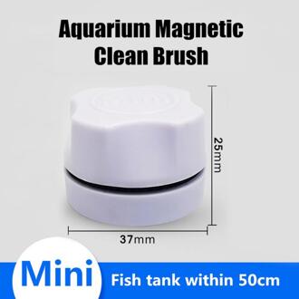 Magnetische Aquarium Fish Tank Borstels Drijvende Schoon Glas Venster Algen Schraper Cleaner Borstel Plastic Spons Accessoires Gereedschap wit