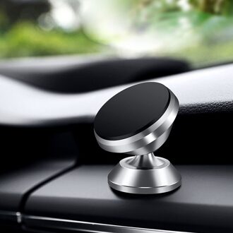 Magnetische Auto Mount Auto Telefoon Houder Stand Dashboard Voor Android Iphone Samsung Voor Mobiele Telefoon zilver