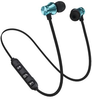 Magnetische Bluetooth 4.2 Adsorptie Draadloze S8 In-Ear Oortelefoon Met Microfoon Sport Hoofdtelefoon Bass Stereo Oortelefoon Voor Alle Telefoon blauw