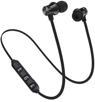 Magnetische Bluetooth 4.2 Adsorptie Draadloze S8 In-Ear Oortelefoon Met Microfoon Sport Hoofdtelefoon Bass Stereo Oortelefoon Voor Alle Telefoon zwart