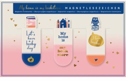 Magnetische boekenlegger my home is my bookstore set van 3