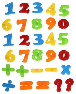 Magnetische cijfers/rekenen set - regenboog kleuren - 4 cm