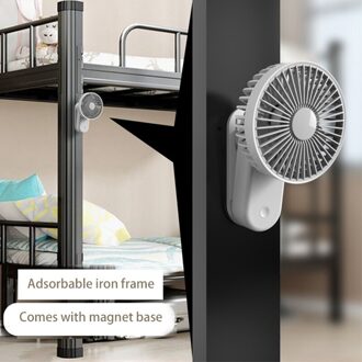 Magnetische Clip Op Fan Usb Desk Fan Voor Kinderwagen Wieg Bureau Top Autostoel Winkelwagen Loopband Home Office wit
