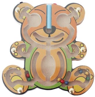 Magnetische Doolhof Houten Puzzel Labyrint Cartoon Dierlijke Vorm Kinderen Vroeg Leren Educatief Intellectuele Game Speelgoed Voor Kinderen beer