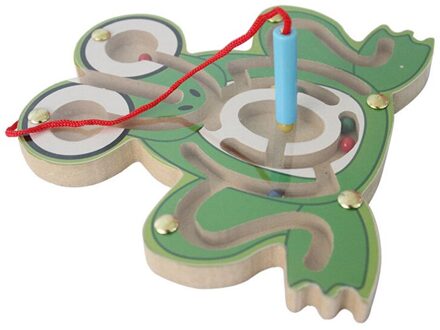Magnetische Doolhof Houten Puzzel Labyrint Cartoon Dierlijke Vorm Kinderen Vroeg Leren Educatief Intellectuele Game Speelgoed Voor Kinderen kikker