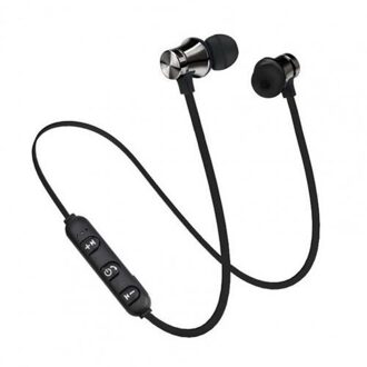 Magnetische Draadloze Bluetooth Headset XT11 Muziek Headset Nekband Sport Headset Met Microfoon Voor Iphone Samsung Xiaomi Headset zwart