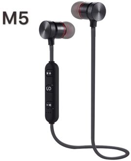 Magnetische Draadloze Bluetooth Koptelefoon Sport Gym Nekband Headset Stereo Bass Oortelefoon Oordopjes Met Microfoon Voor Xiaomi Huawei zwart