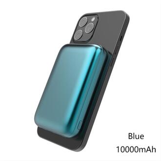 Magnetische Draadloze Oplader Power Bank10000mAh QC3.0 22.5W Externe Extra Batterij Voor Iphone 12 Xiaomi Magsafing Power Bank Blue10000mAh