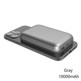 Magnetische Draadloze Oplader Power Bank10000mAh QC3.0 22.5W Externe Extra Batterij Voor Iphone 12 Xiaomi Magsafing Power Bank Gray10000mAh
